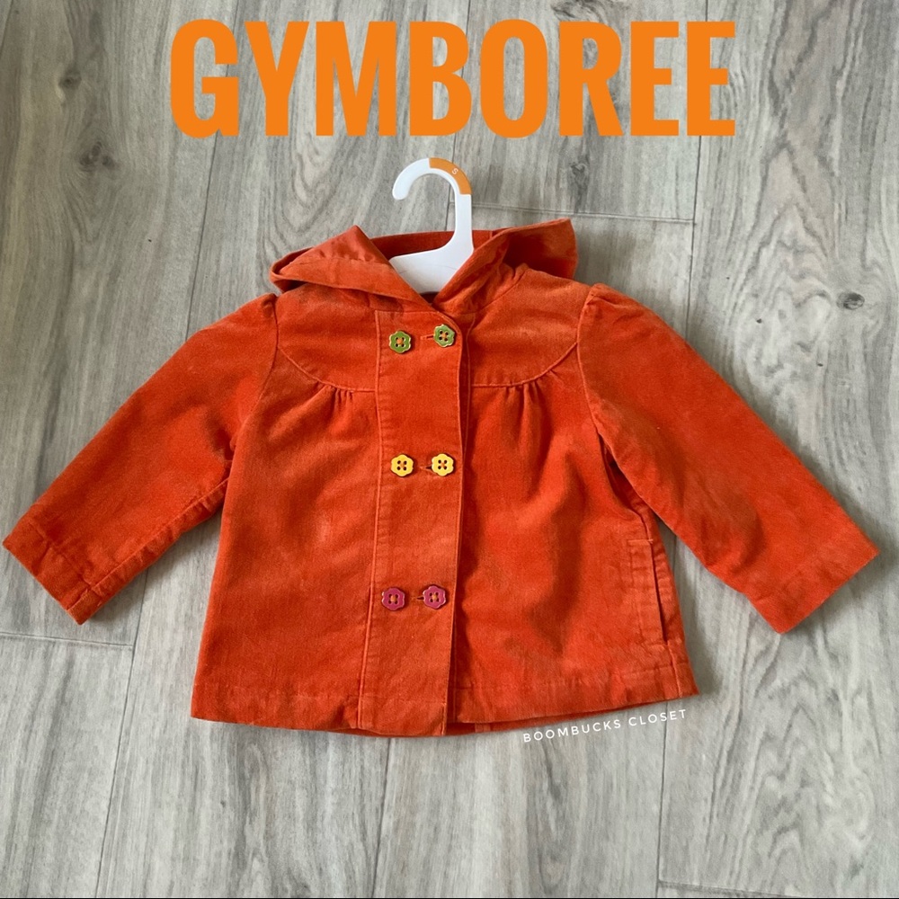 Gymboree Jacket Coat Hoodie Orange  12-24 mos  100% cotton